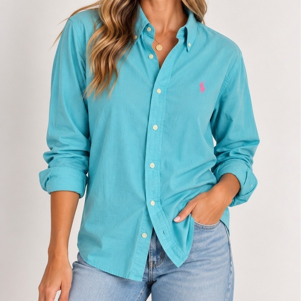 Ralph Lauren Custom Fit Button Down Shirt Preppy Old Money Country Club Luxury